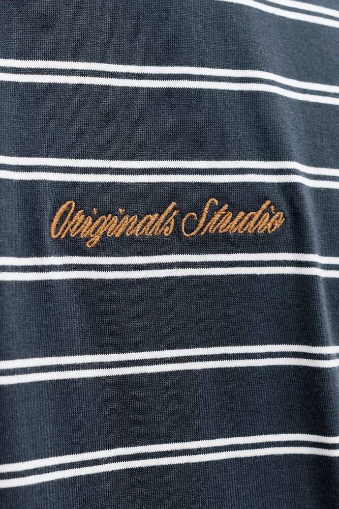 Erkek Norrebro Çizgili Tişört 12291021 Lacivert 