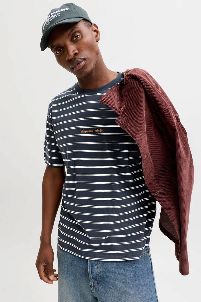 Erkek Norrebro Çizgili Tişört 12291021 Lacivert 