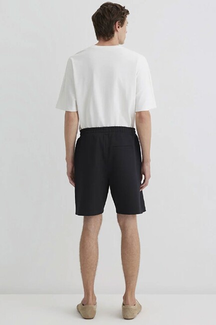 Erkek Örme Şort 0410314-900 Siyah - Thumbnail