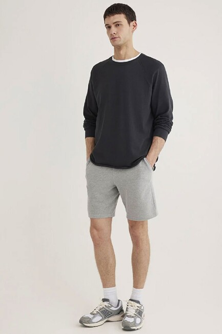 Erkek Örme Şort 066694-33396 Gri (1)