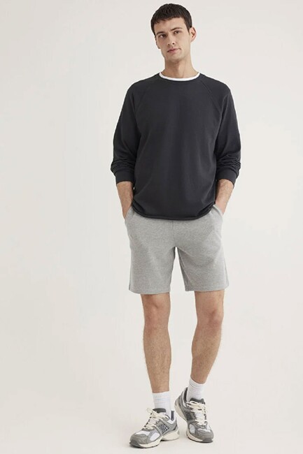 Erkek Örme Şort 066694-33396 Gri (2)