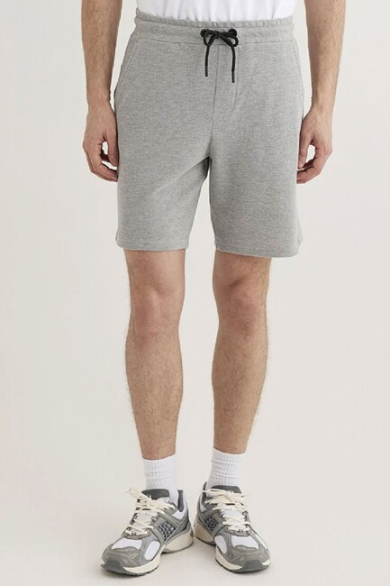 Erkek Örme Şort 066694-33396 Gri - Thumbnail
