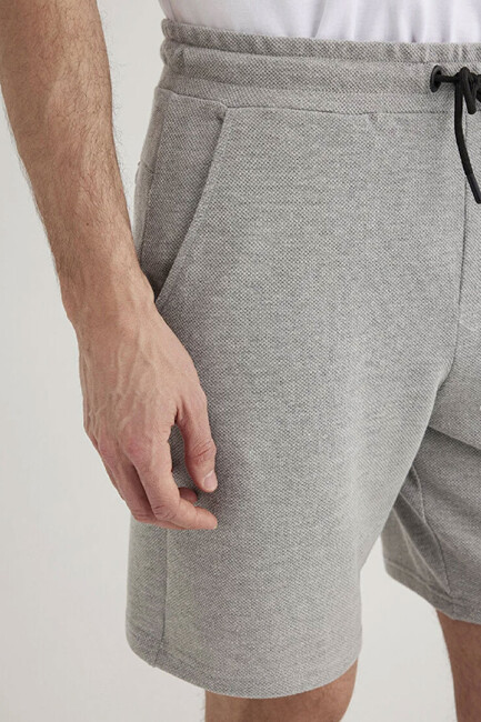 Erkek Örme Şort 066694-33396 Gri - Thumbnail