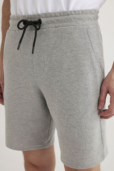 Erkek Örme Şort 066694-33396 Gri - Thumbnail