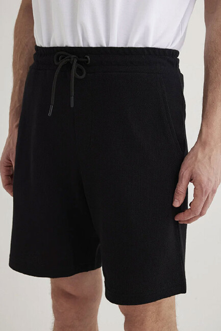 Erkek Örme Şort 066694-900 Siyah - Thumbnail