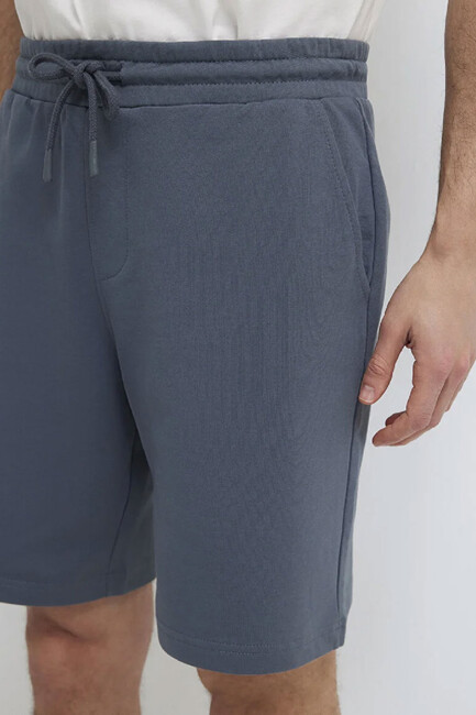 Erkek Örme Şort 066935-80776 Mavi - Thumbnail