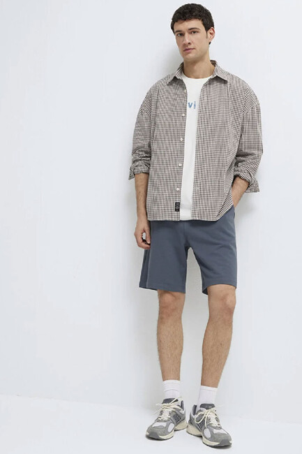 Erkek Örme Şort 066935-80776 Mavi (2)