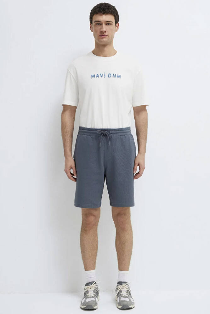 Erkek Örme Şort 066935-80776 Mavi 