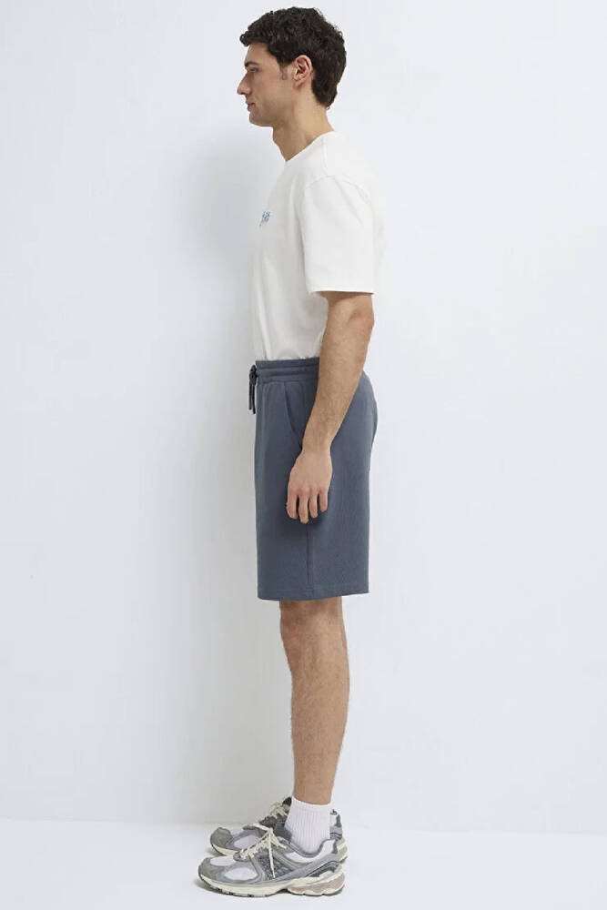 Erkek Örme Şort 066935-80776 Mavi 