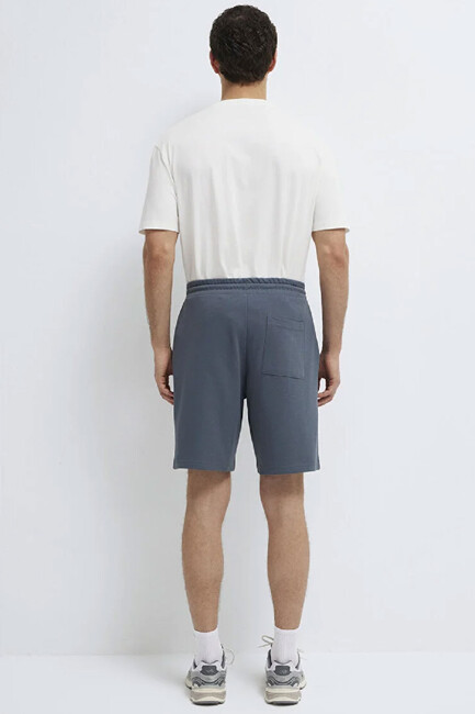 Erkek Örme Şort 066935-80776 Mavi - Thumbnail