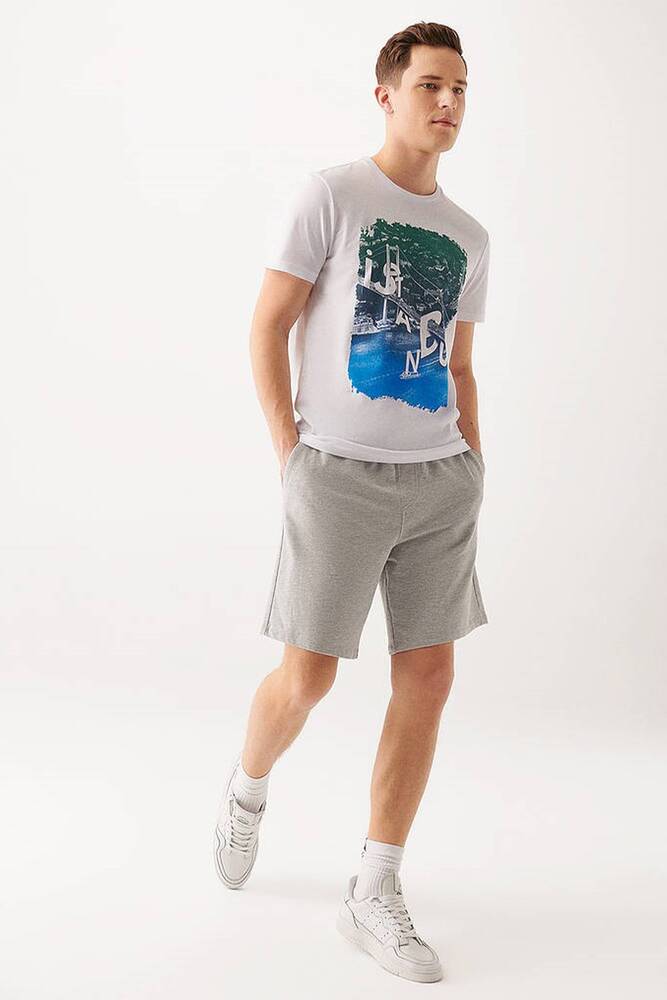 Erkek Örme Şort 066935-35010 Gri 