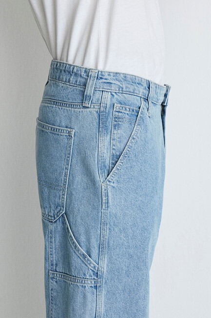 Erkek Oxford Jean Pantolon 0010069-82794 Mavi - Thumbnail