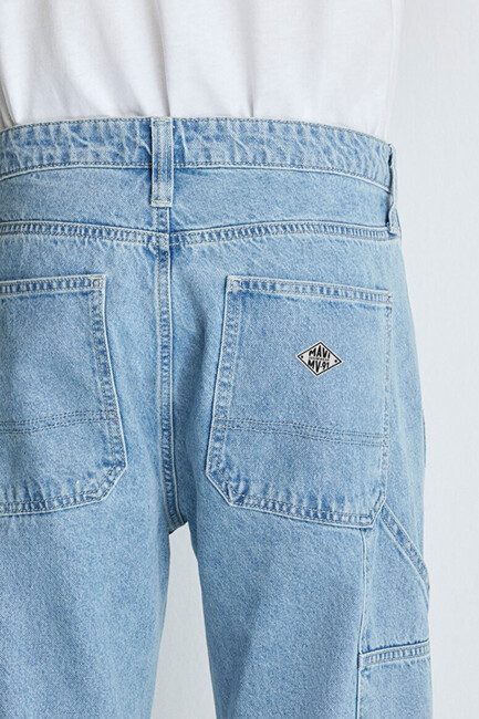Erkek Oxford Jean Pantolon 0010069-82794 Mavi - Thumbnail