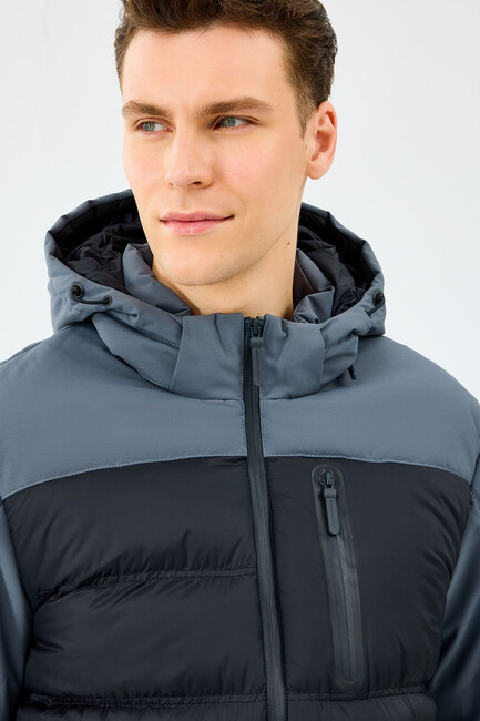Erkek Padded Ceket S242033-3998 Gri - Thumbnail