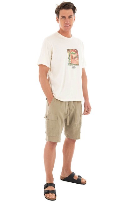 Erkek Paros Graphıc Front Tişört 12273494 Ekru (3)