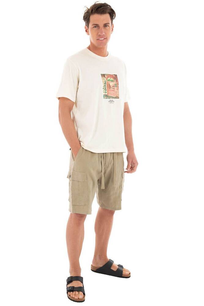 Erkek Paros Graphıc Front Tişört 12273494 Ekru 