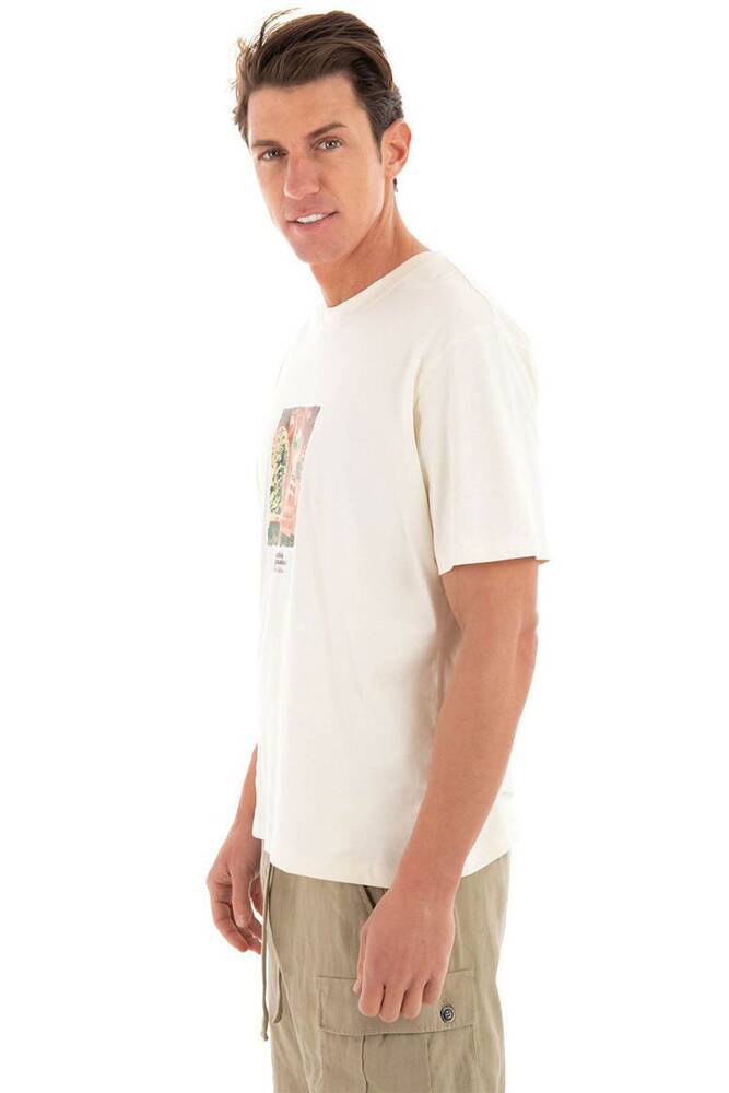 Erkek Paros Graphıc Front Tişört 12273494 Ekru 