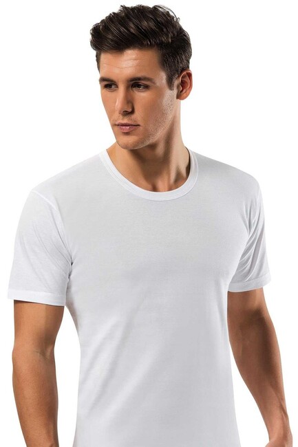 Erkek Penye Bisiklet Yaka Fanila 111B1150 Beyaz (1)