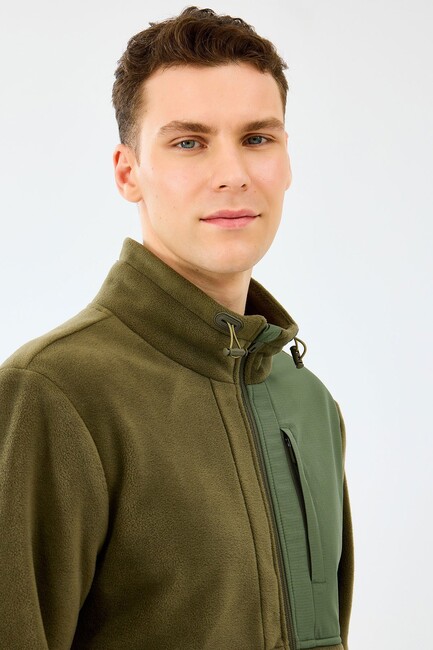 Erkek Polar Ceket S2520130-0096 Haki - Thumbnail