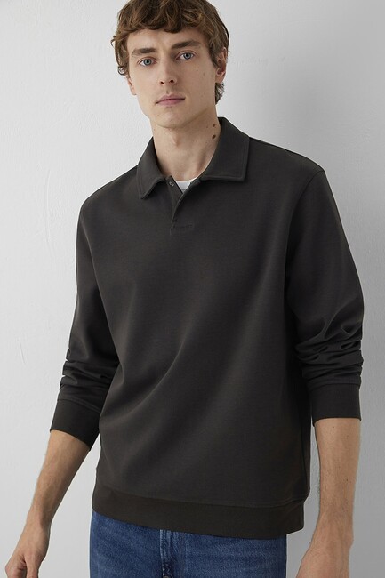 Erkek Polo Yaka Sweat 0S10631-90892 Kahve (2)
