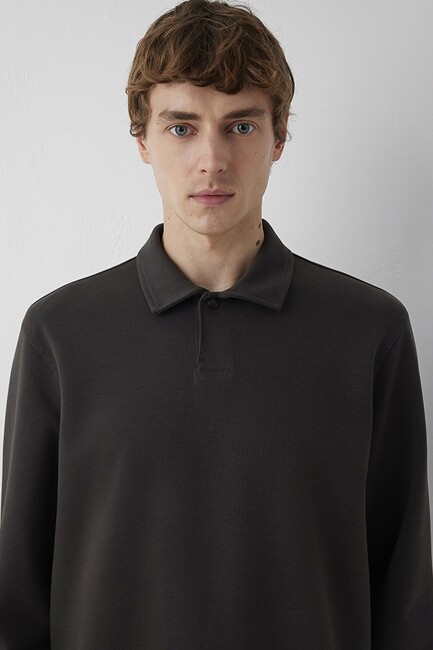 Erkek Polo Yaka Sweat 0S10631-90892 Kahve - Thumbnail
