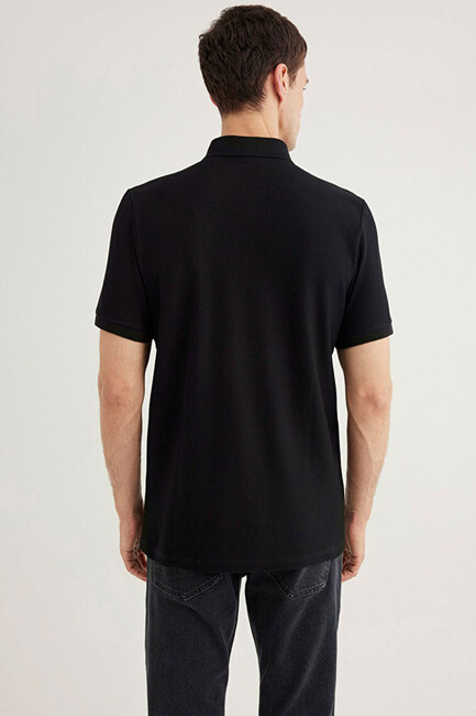 Erkek Polo Yaka Tişört 0610305-900 Siyah - Thumbnail