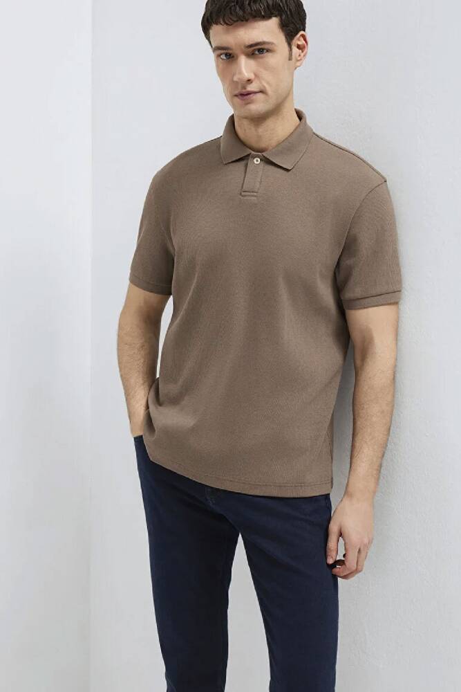 Erkek Polo Yaka Tişört 0613126-83866 Kahve 