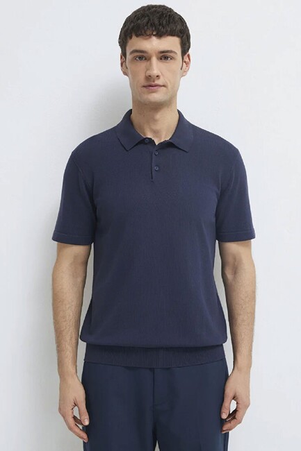 Erkek Polo Yaka Triko 0710248-83699 Lacivert - Thumbnail