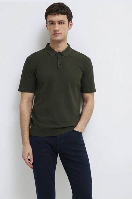 Erkek Polo Yaka Triko 0710249-85370 Yeşil (1)