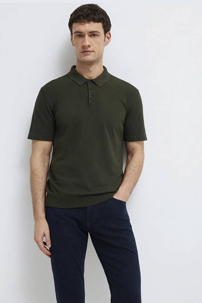 Erkek Polo Yaka Triko 0710249-85370 Yeşil 