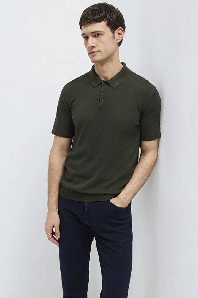 Erkek Polo Yaka Triko 0710249-85370 Yeşil 