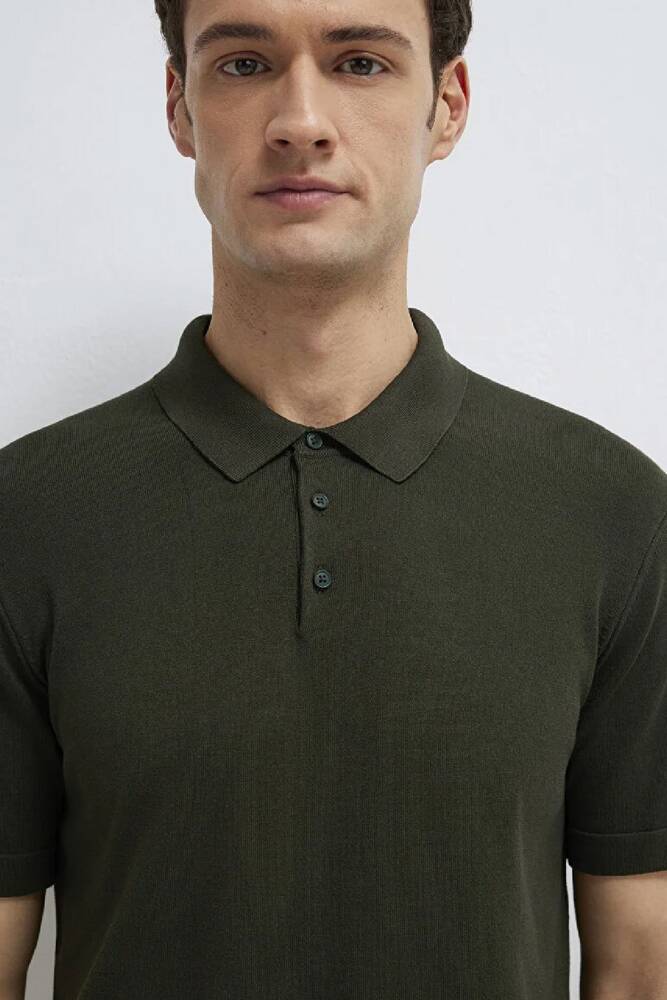 Erkek Polo Yaka Triko 0710249-85370 Yeşil 