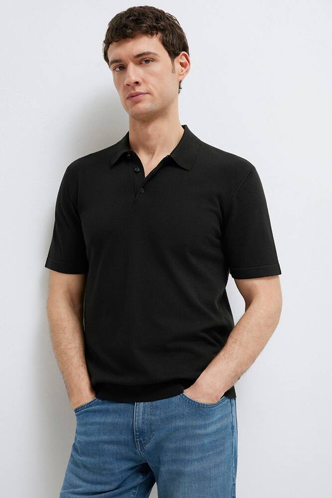 Erkek Polo Yaka Triko Tişört 0710249-900 Siyah 