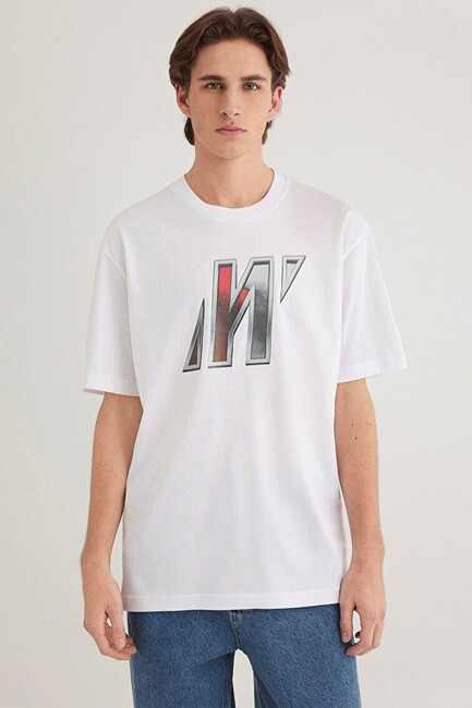 Erkek Pro Logo Tişört 0612750-620 Beyaz - Thumbnail