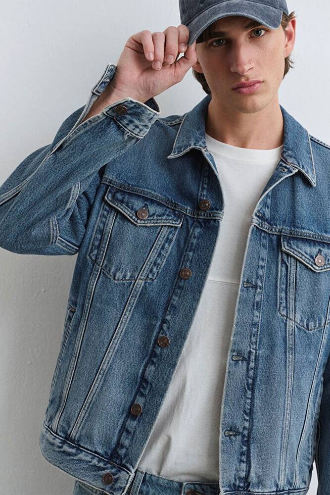 Erkek Ray Classic Denim Ceket 0110273-89412 Mavi 