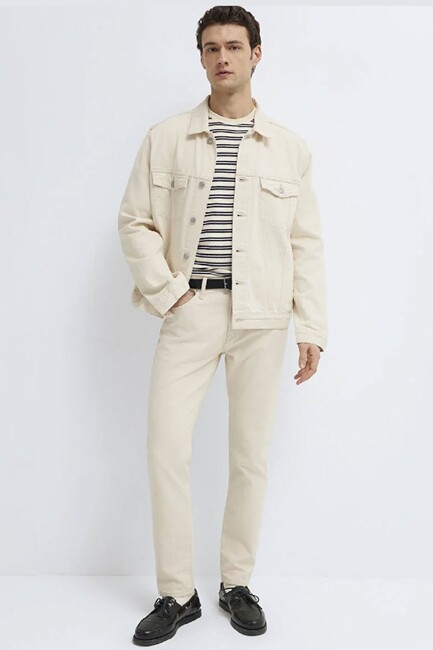Erkek Ray Classic Denim Ceket 0110273-A1707 Bej (1)