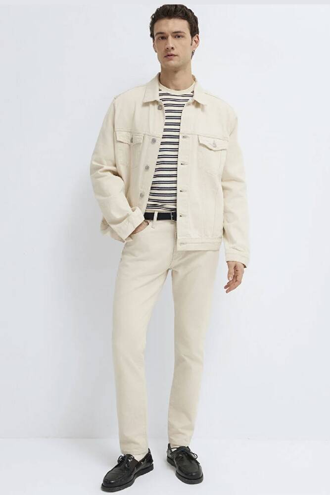 Erkek Ray Classic Denim Ceket 0110273-A1707 Bej 