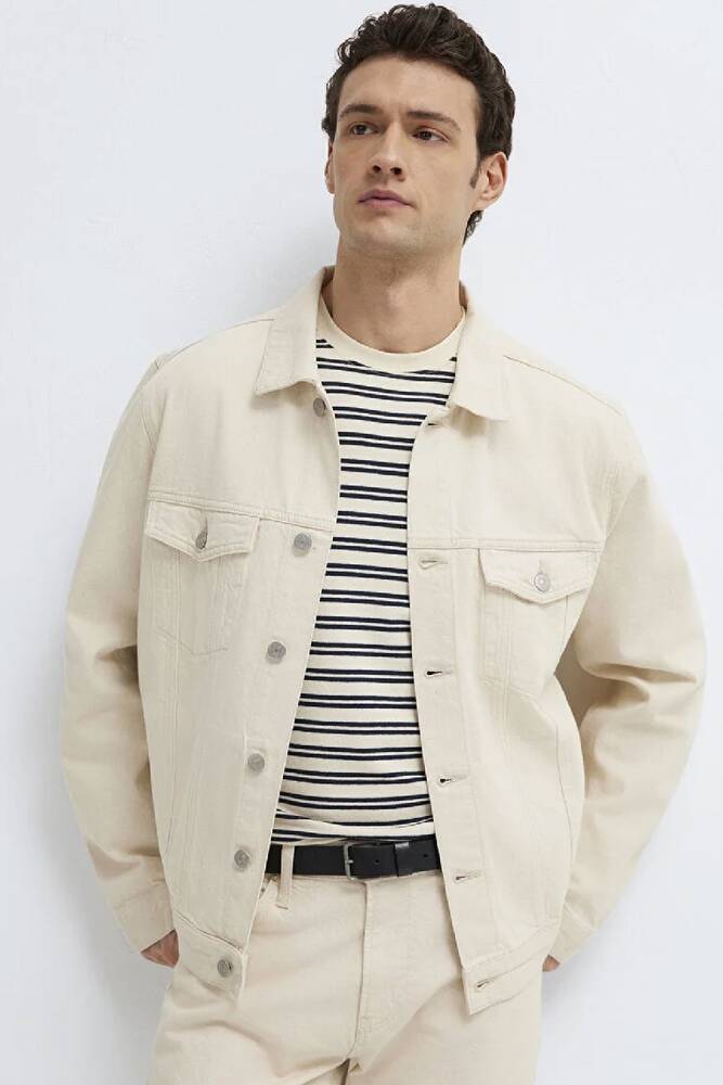 Erkek Ray Classic Denim Ceket 0110273-A1707 Bej 