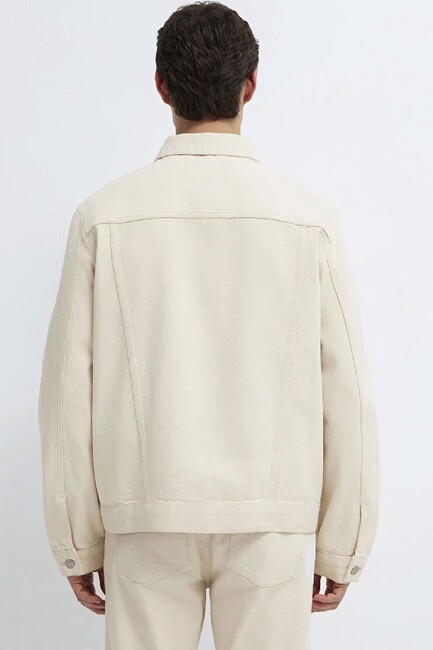 Erkek Ray Classic Denim Ceket 0110273-A1707 Bej - Thumbnail