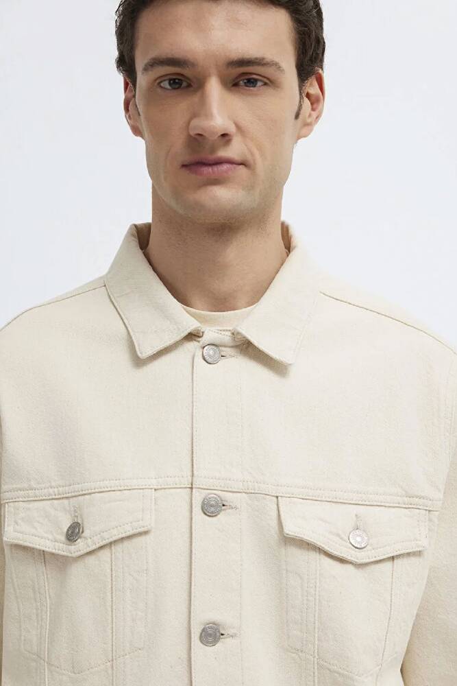 Erkek Ray Classic Denim Ceket 0110273-A1707 Bej 