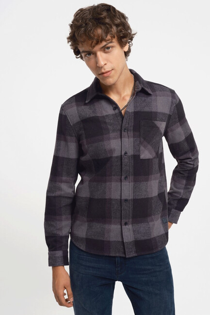 Erkek Regular Fit Gömlek LF2030808 Gri (1)