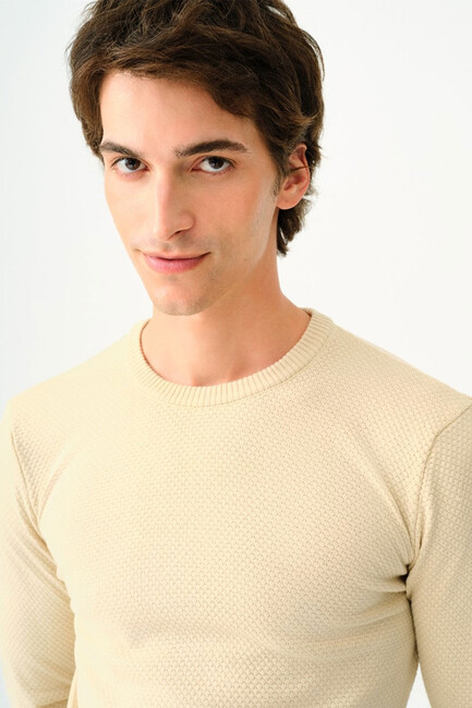 Erkek Regular Fit Kazak LF2030179 Bej (2)