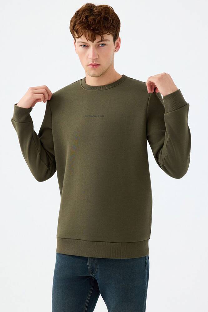 Erkek Regular Fit Sweatshirt LF2034268 Haki 