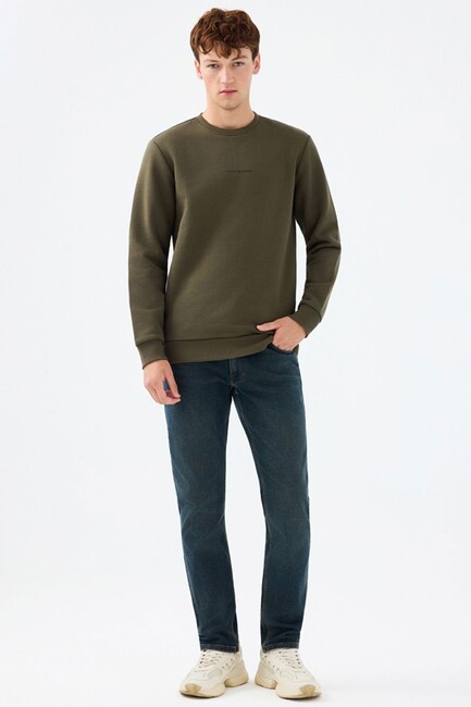 Erkek Regular Fit Sweatshirt LF2034268 Haki (2)