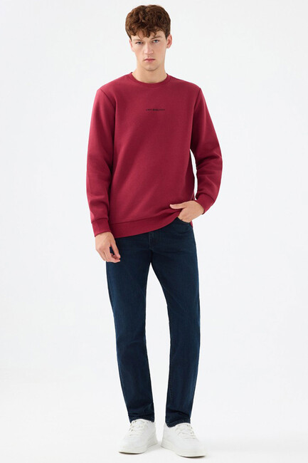 Erkek Regular Fit Sweatshirt LF2034268 Kırmızı (2)