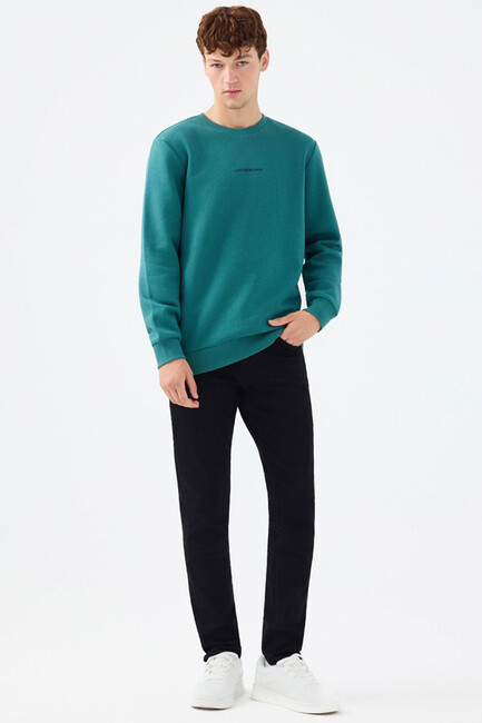 Erkek Regular Fit Sweatshirt LF2034268 Mavi (2)