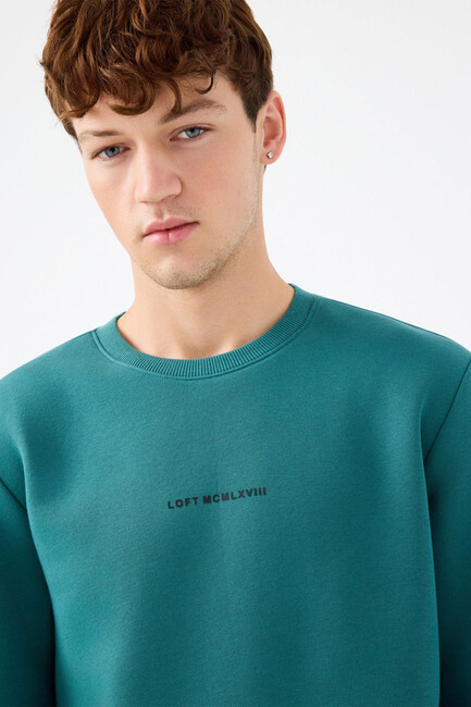 Erkek Regular Fit Sweatshirt LF2034268 Mavi - Thumbnail