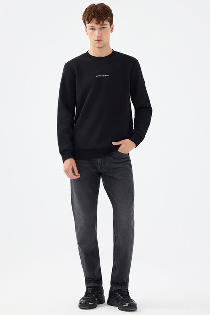 Erkek Regular Fit Sweatshirt LF2034268 Siyah (2)