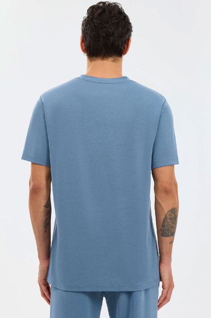 Erkek Regular Tişört S2610125-0558 Lacivert - Thumbnail