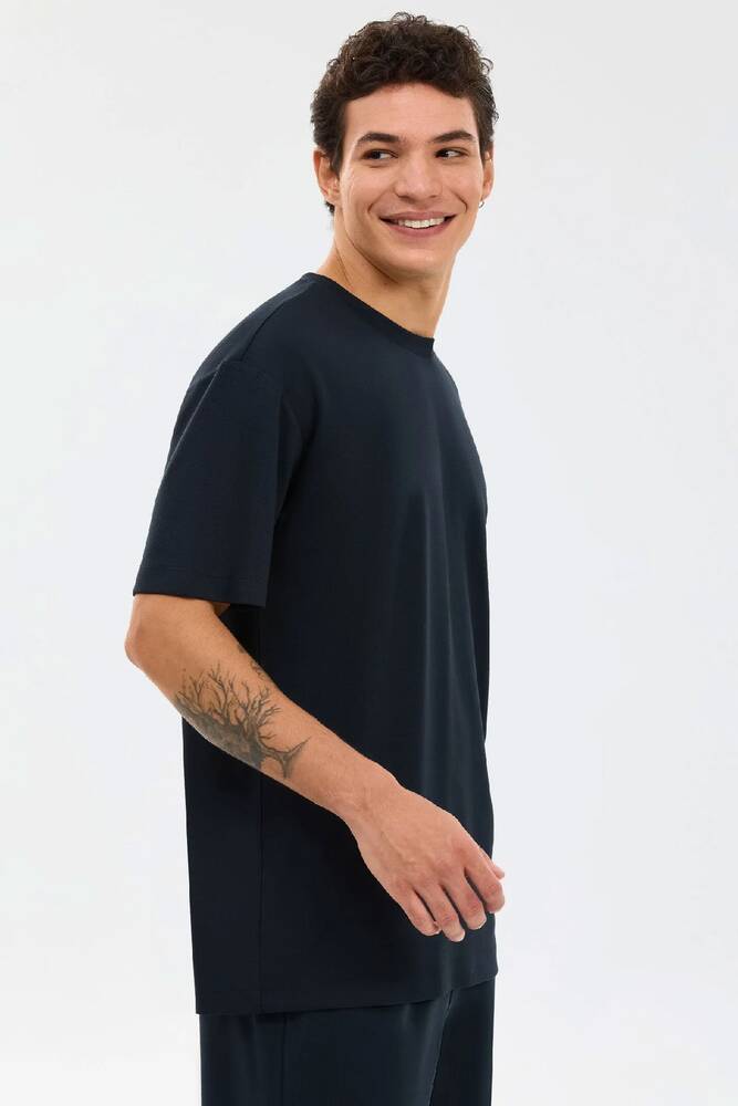 Erkek Relaxed Fıt Tişört S2610136-3817 Siyah 